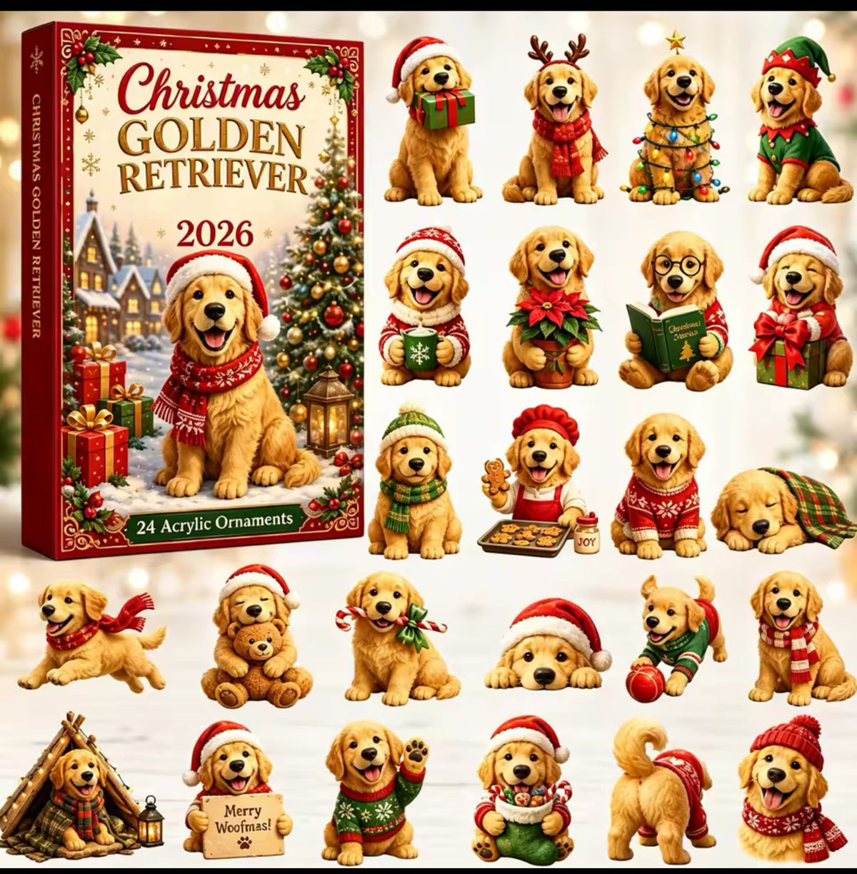 Golden Retriever Ornaments Advent
